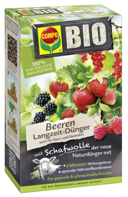 Compo BIO pikaajaline marjaväetis lambavillaga 750 g
